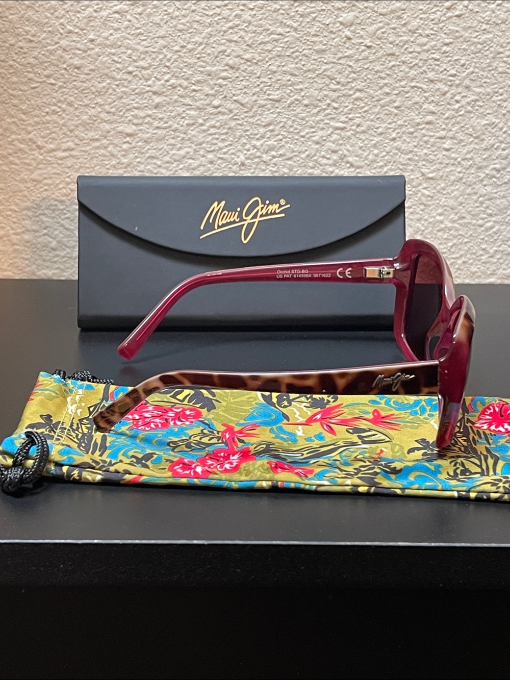 Maui Jim Orchid Raspberry PolarizedPlus2 Rectangular Sunglasses & Cases - Picture 14 of 16